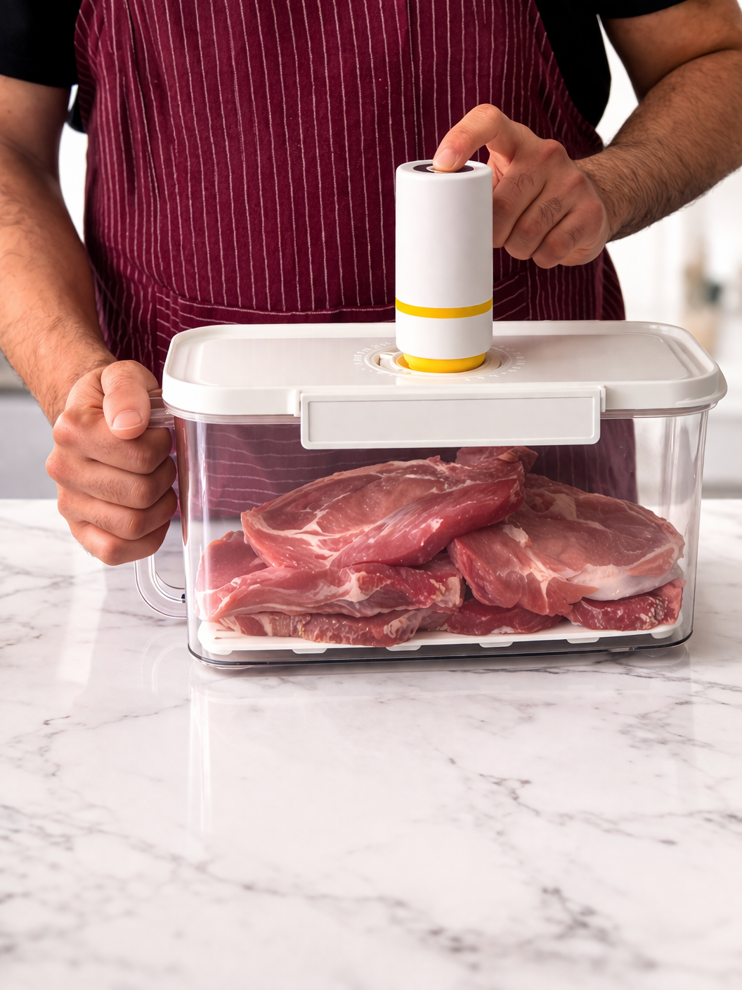 Vonthya Home collection with vacuum food storage container in kitchen use