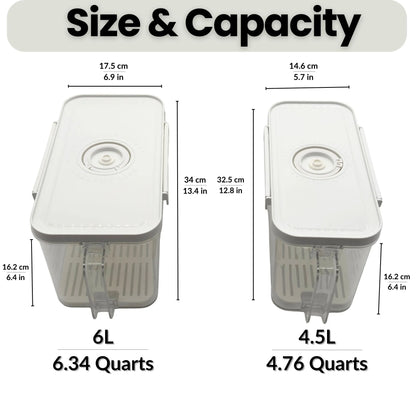 VO Food Container in 4.5L and 6L sizes for cereal, rice, dry food, wet food and protein-rich food storage